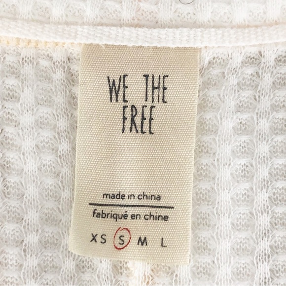 Free People we the free cream, waffle knit, oversize tunic top - Picture 5 of 9